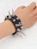 Gothic Rivet PU Leather Buckle Bracelet -  