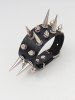 Gothic Rivet PU Leather Buckle Bracelet -  