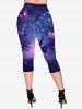 Gothic Galaxy Butterfly Unicorn Forest Print Pockets Capri Leggings -  