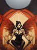 Gothic Paisley Figure Girl Wings Print T-shirt -  