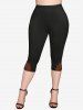Gothic Paisley Print Pockets Capri Leggings -  
