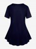 Renaissance Plus Size Galaxy Angel Moon Plant Print Short Sleeves T-shirt -  