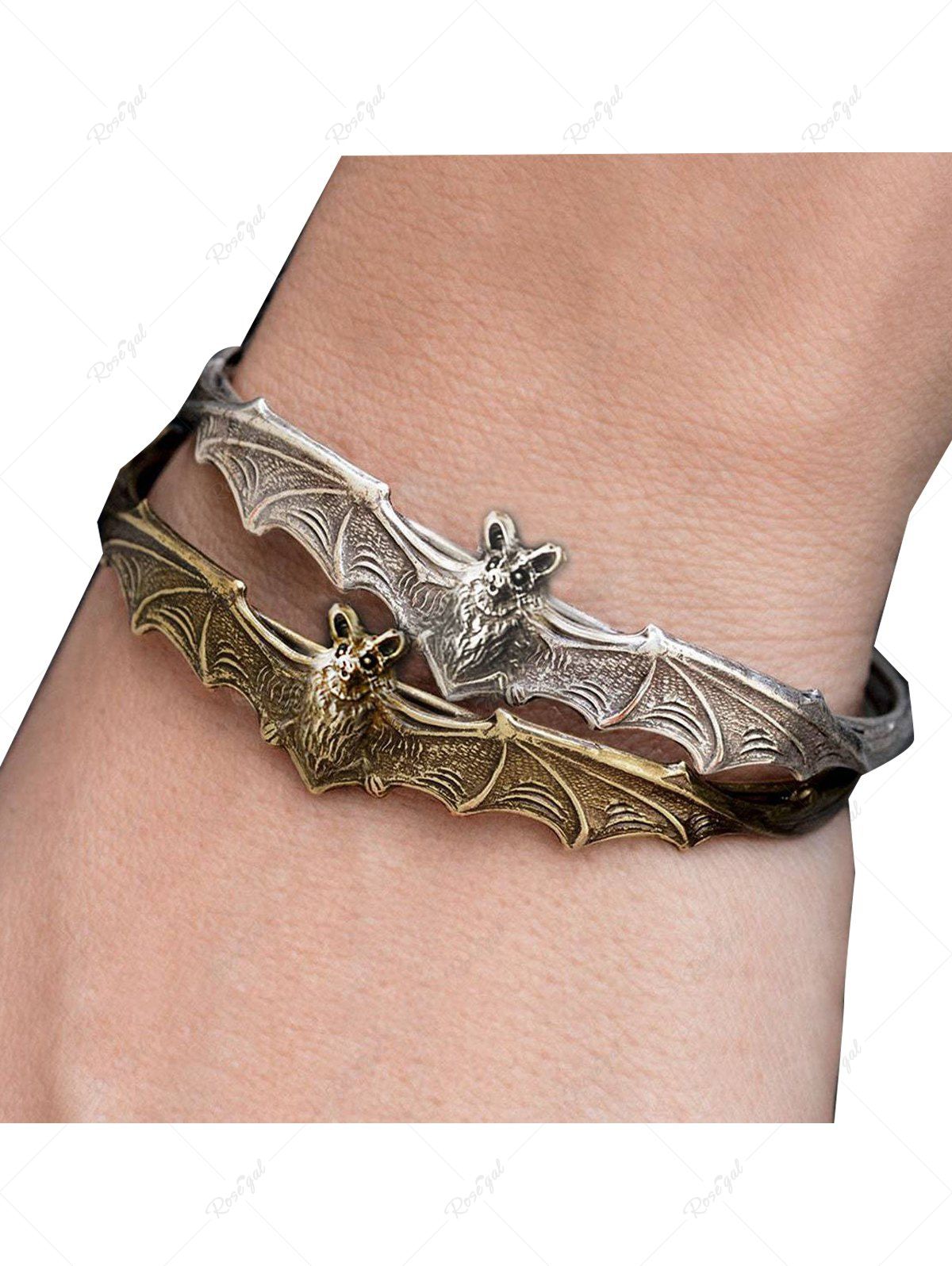 Bracelet Motif Chauve-Souris Style Gothique Argent 