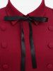 Gothic Ruffled Pleated Detail Ribbon Bow Peplum Jacket -  