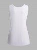 Plain Color Cut Out Scoop Neck Casual Tank Top -  