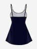 Gothic Mermaid Plant Glitter Print Tankini Swimsuit (Adjustable Shoulder Strap) -  