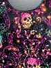 Plus Size Skulls Light Beam Printed T-shirt -  
