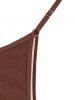 Metallic Sparkly Shimmery Metal Hardware Multiway Tie Floss Bikini Swimwear -  