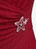 T-shirt Bouclé Plissé Etoile de Mer de Grande Taille - Rouge foncé M | US 10