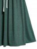 Colorblock Lace Up Tied Heathered Halter Neck Casual A Line Dress -  