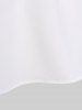 Plus Size Mesh Striped Sleeves Eyelash Lace Trim T-shirt - Blanc 2XL