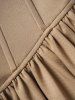 Solid Color Herringbone Corset Mini Swing Dress -  