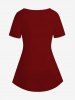 Gothic Rose Cat Print Short Sleeves T-shirt -  