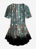 Plus Size Glitter Sparkling Sequin Print T-shirt -  