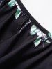 Crop Top and Flower Print Layered Spaghetti Strap Casual Mini Dress Two Piece Outfit -  