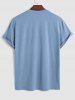 Men's Basic BOSTON Letter Printed 3D Embossed Design Short Sleeves Round Neck T-shirt -  