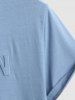 Men's Basic BOSTON Letter Printed 3D Embossed Design Short Sleeves Round Neck T-shirt -  