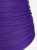 Plus Size Ruched Mesh Sleeves One-piece Swimsuit -  