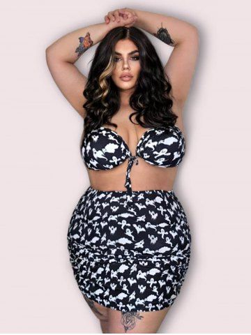 Sexy Bathing Suit Halter Top and Shorts Bikini Sets - Gothic