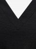 T-shirt Superposé de Grande Taille à Manches de Cloche - Noir XL