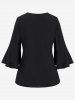 Plus Size Layered Bell Sleeves T-shirt -  