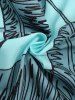 Men's Tropical Palm Leaves Printed Short Sleeves Button Front Vacation Hawaiian Shirt -  