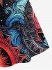 Gothic Sun Star Face Print Crisscross Strappy Cami Dress -  
