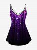 Plus Size Glitter Print Cami Top (Adjustable Shoulder Strap) -  