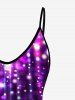 Plus Size Glitter Print Cami Top (Adjustable Shoulder Strap) -  