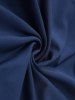T-shirt Asymétrique en Maille à Paillettes de Grande Taille à Volants - Bleu profond 1X | US 14-16