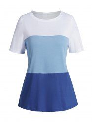 Casual Round Neck Short Sleeve Tee -  