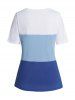 T-shirt Décontracté Manches Courtes à Col Rond - Bleu L