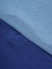 T-shirt Décontracté Manches Courtes à Col Rond - Bleu L