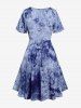 Robe Bouclée Cœur Teinté Bouclé de Grande Taille avec Poches - Bleu 1X | US 14-16