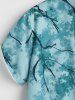 Men's Chinese Ink Wash Painting Plant Pattern Button Front Short Sleeves Shirt -  
