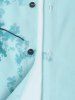 Men's Chinese Ink Wash Painting Plant Pattern Button Front Short Sleeves Shirt -  