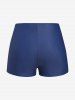 Plaid Print Mesh Boyleg Tankini Swimsuit (Adjustable Shoulder Strap) -  