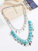 Gothic Cross Skull Tassel Layered Necklace -  