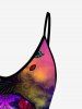 Plus Size Galaxy Skulls Flower Print Colorful Cami Top (Adjustable Shoulder Strap) -  
