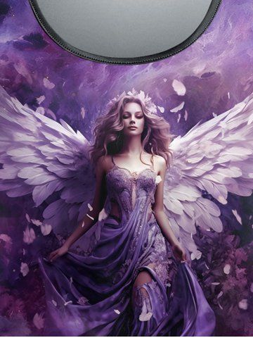 Renaissance Gothic Galaxy Ombre Angel Print Short Sleeves T-shirt