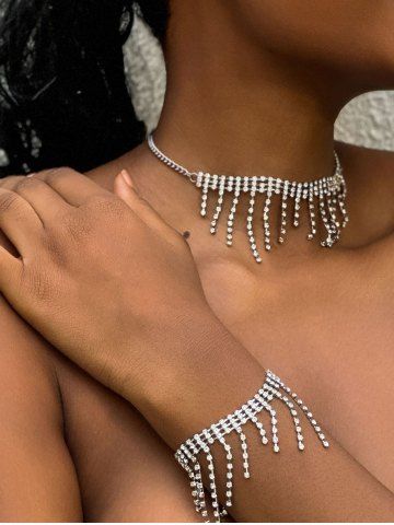 Tassel Rhinestone Fashion Chain Necklace