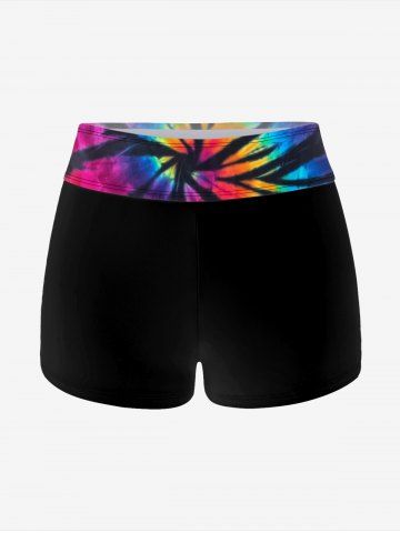 Tie Dye Print Padded Boyleg Tankini Swimsuit (Adjustable Shoulder Strap)