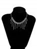 Collier Chaîne avec Frange en Strass - Argent 