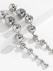 Boucles D'Oreilles Pendantes Perlées Rondes en Métal - Argent 