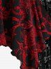 Gothic Paisley Print Floral Lace Heart Buttons T-shirt -  