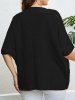 Plus Size Dolman Sleeves Ribbed T-shirt -  
