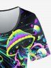 Plus Size Seabed Sailor Light Beam Print Short Sleeves T-shirt -  