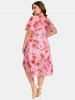 Plus Size Lace-trim Cami Dress and Floral Chiffon Draped Midi Butterfly Sleeve Dress -  