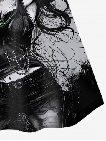 Gothic Crazy Girl Painting Splatter Letter Print Cami Top(Adjustable Shoulder Strap)