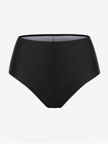 Plus Size Ruched Ombre Skull Floral Print Tankini Swimsuit (Adjustable Shoulder Strap)